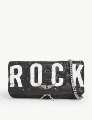 Zadig & Voltaire Zadig Voltaire Rock Quilted Bag with Detachable Chain  Strap in Black