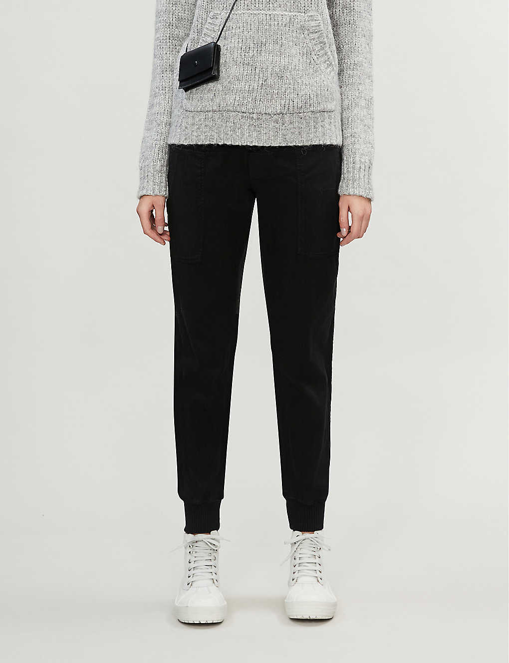 James Perse Faded Cotton Jogging Bottoms In Black