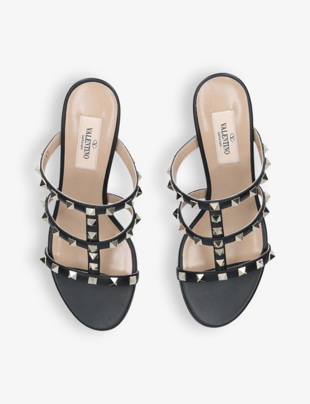 Rockstud 60 leather heeled mules