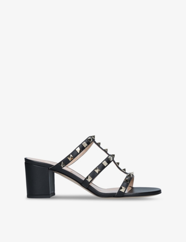 Rockstud 60 leather heeled mules