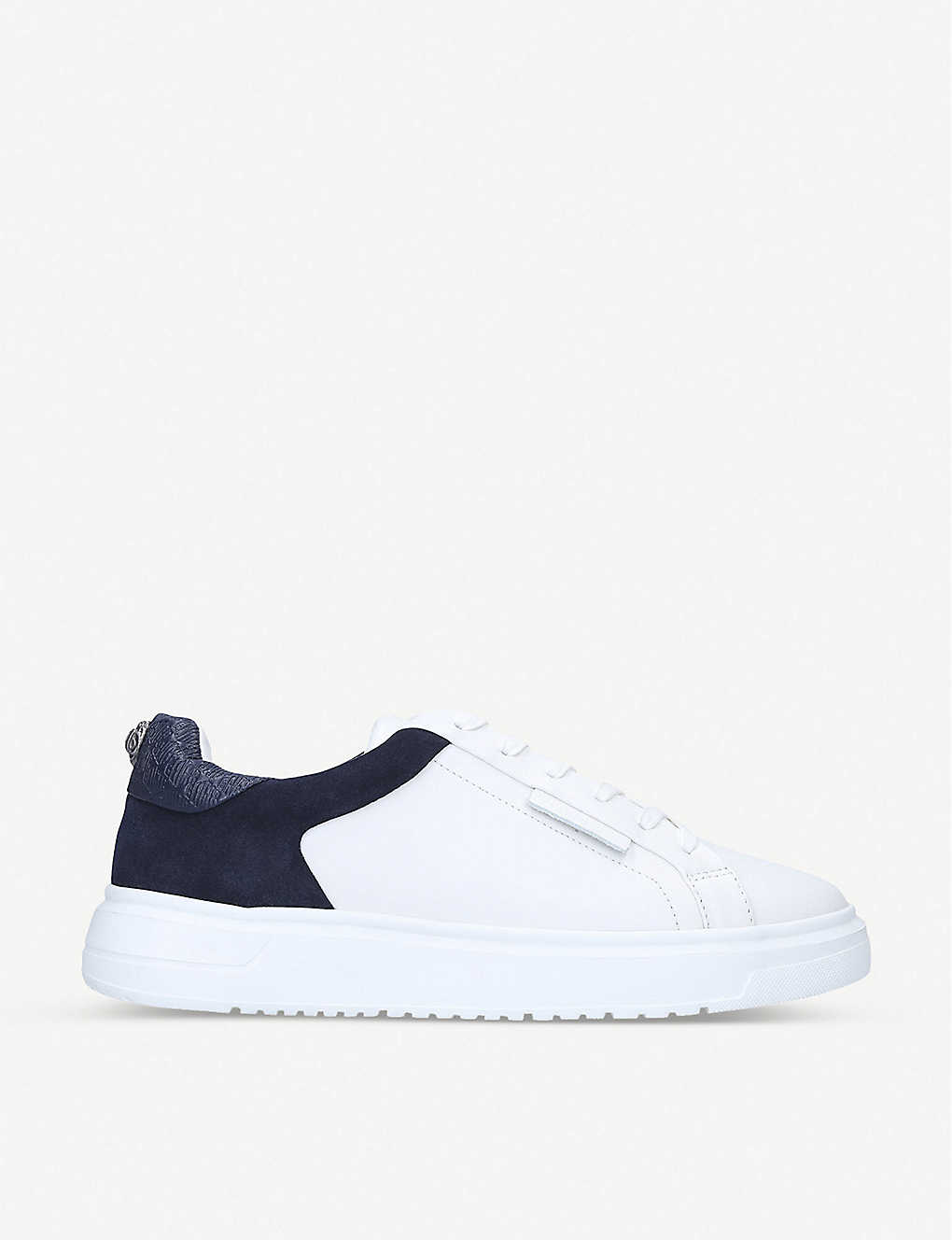 KURT GEIGER LONDON - Noah brand-embossed leather and suede low-top trainers | Selfridges.com