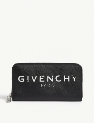 GIVENCHY STENCIL LOGO LEATHER WALLET,R00008531