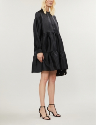SAMSOE & SAMSOE MARGO TAFFETA MINI SHIRT DRESS