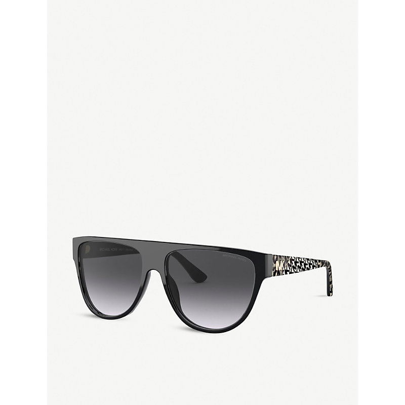 Shop Michael Kors Women's Black Mk2111 Barrow Flat-top Sunglasses