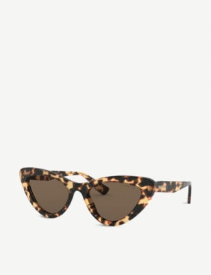 Shop Miu Miu Women's Brown Mu 01vs Cat-eye Sunglasses