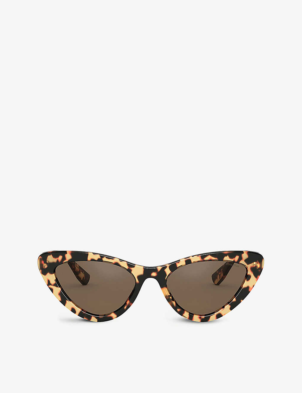 Shop Miu Miu Women's Brown Mu 01vs Cat-eye Sunglasses