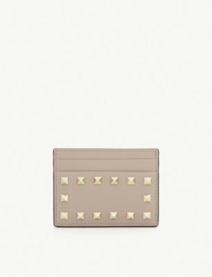 VALENTINO GARAVANI: Rockstud leather card holder