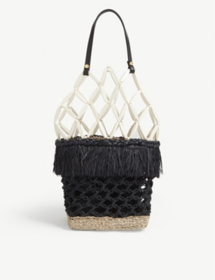 ARANAZ Lambat raffia bucket bag Selfridges