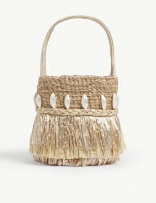 ARANAZ Tenta raffia bucket bag Selfridges