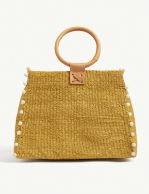 ARANAZ Perry raffia box bag Selfridges