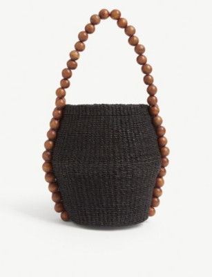 ARANAZ Nahla raffia bucket bag Selfridges