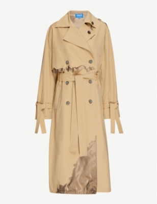 Shop Ader Error Astro Cinder Double-breasted Woven Trench Coat In
