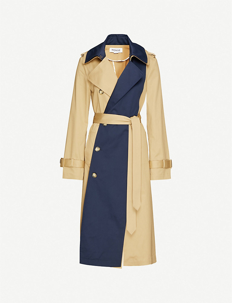 Monse Double-collar contrast stretch-cotton trench coat