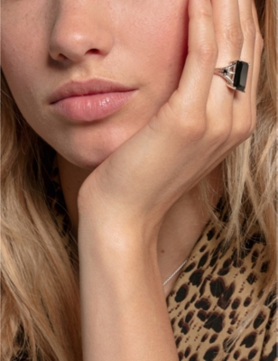 Shop Thomas Sabo Women's Black Magic Stones Sterling-silver, Zirconia And Onyx Cocktail Ring
