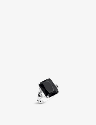 Thomas Sabo Womens Black Magic Stones Sterling-silver, Zirconia And Onyx Cocktail Ring