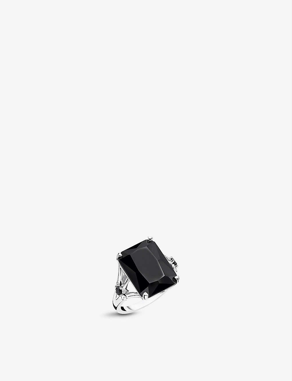 Thomas Sabo Women's Black Magic Stones Sterling-silver, Zirconia And Onyx Cocktail Ring