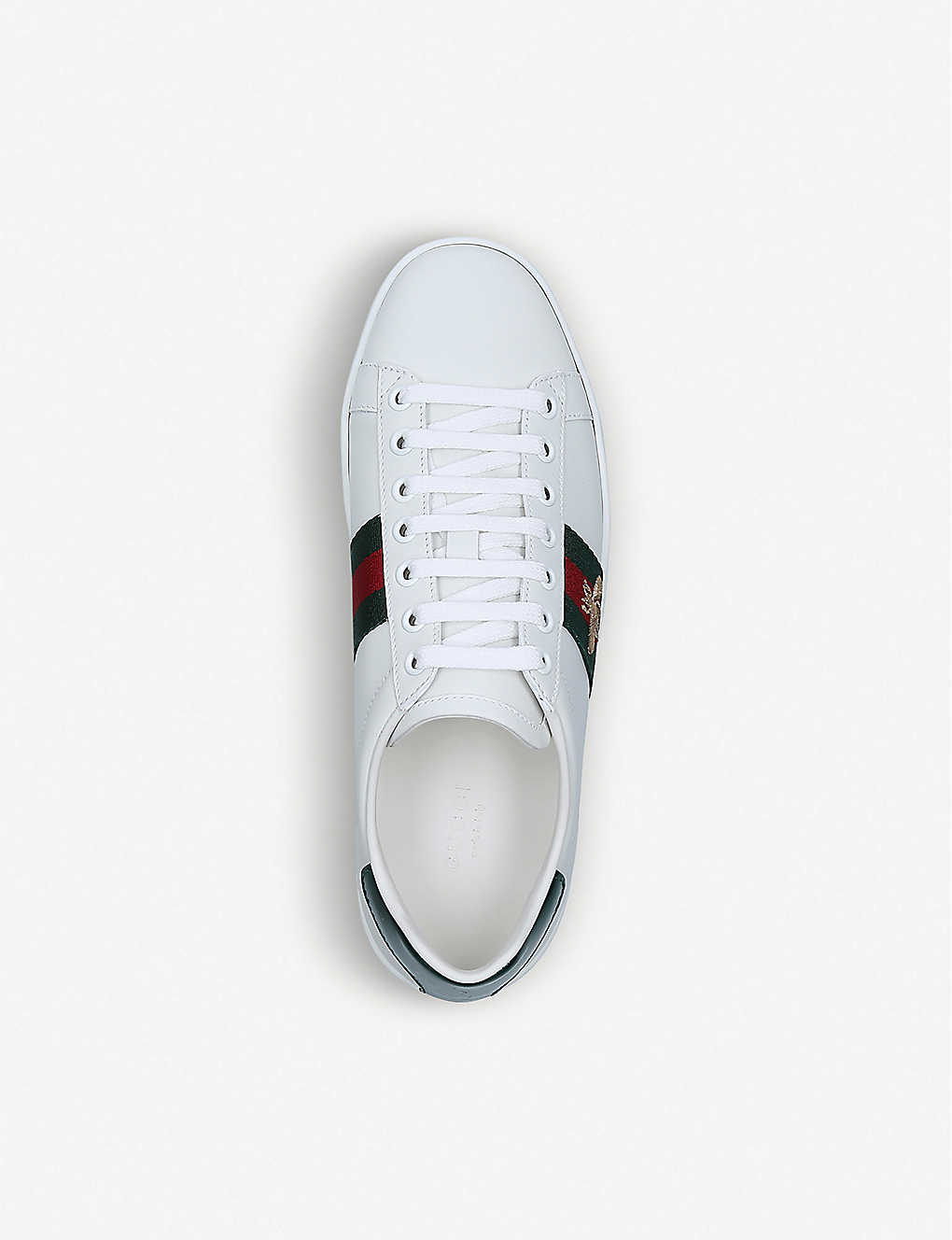 GUCCI: New Ace embroidered leather trainers