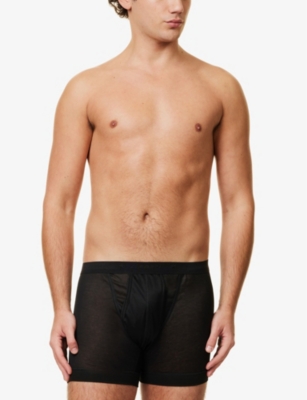 Shop Zimmerli Men's Black Classic Jersey Boxer Briefs