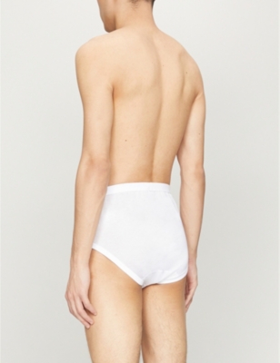 Shop Zimmerli Mens White Classic Cotton Briefs