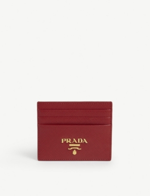PRADA - Logo Saffiano leather cardholder 
