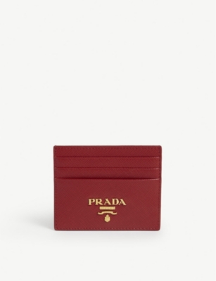 Prada Red Leather Card Holder