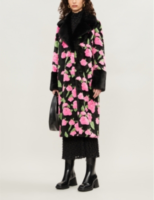 Floral faux hotsell fur coat