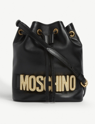 small leather bucket bag