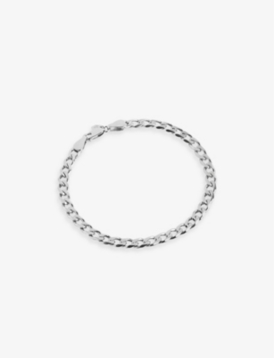 MARIA BLACK: Forza medium white rhodium-plated 925 sterling-silver bracelet