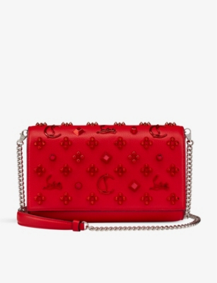 Christian Louboutin Paloma Empire Calfskin Clutch In Loubi