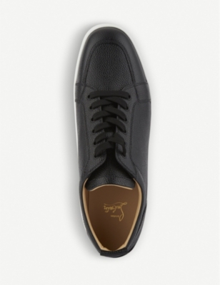 Shop Christian Louboutin Men's Black Rantulow Leather Trainers