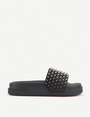 CHRISTIAN LOUBOUTIN: Pool Fun leather sliders