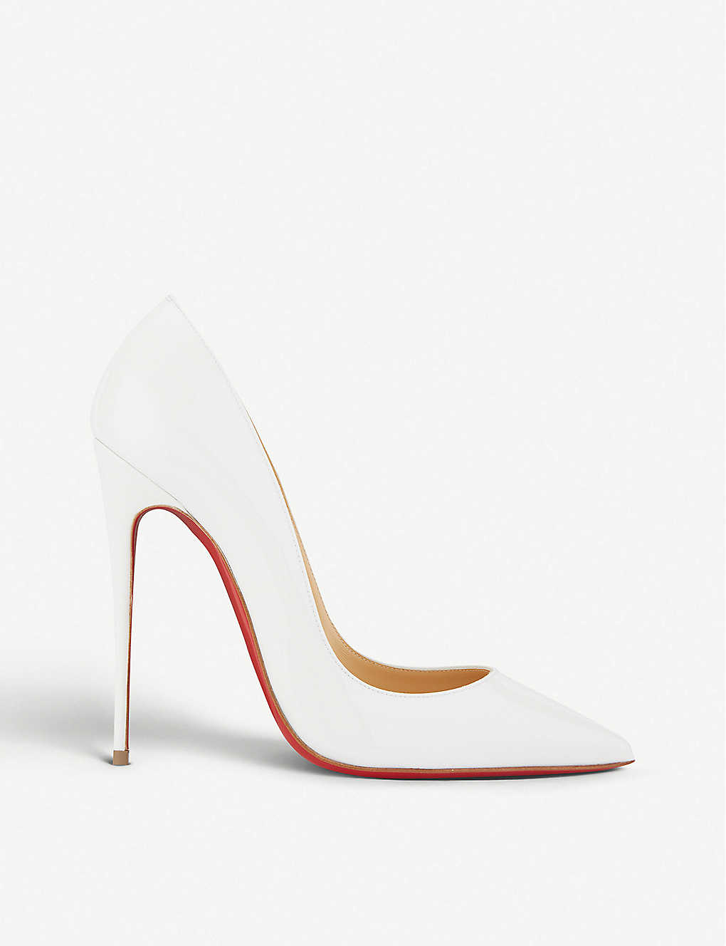 Shop Christian Louboutin Womens Bianco So Kate 120 Patent-leather Courts