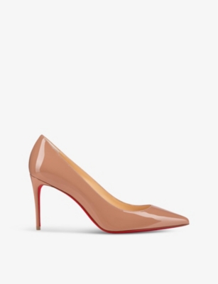 Shop Christian Louboutin Women's Nude Kate 85 Patent-leather Courts