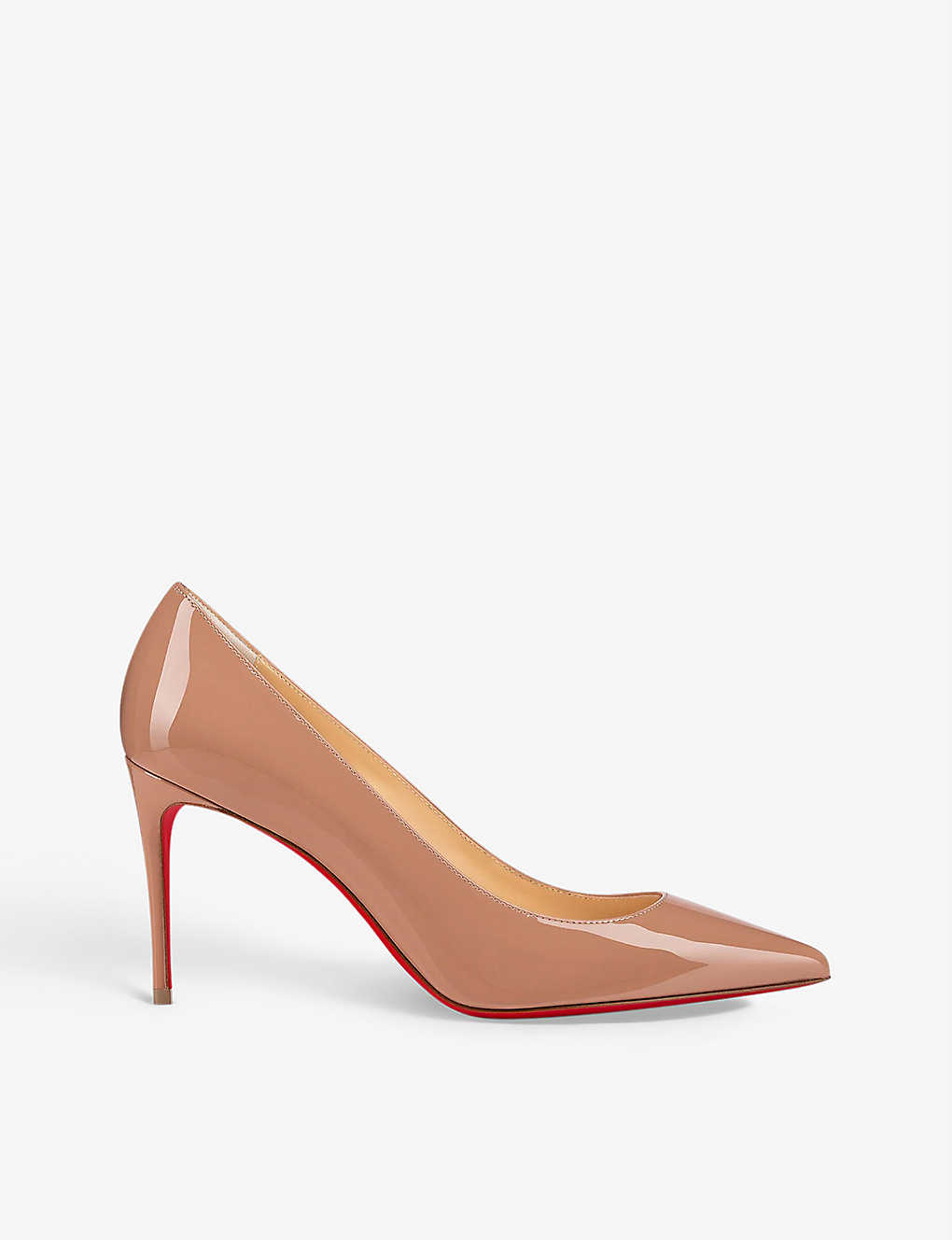 Shop Christian Louboutin Womens Nude Kate 85 Patent-leather Courts