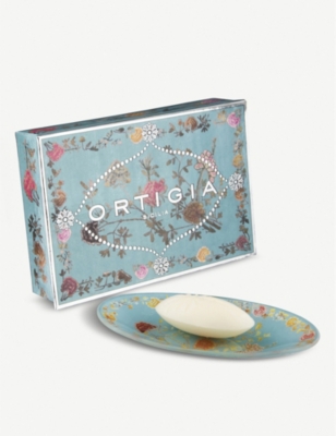 ORTIGIA SICILIA: Floria bar soap and dish set