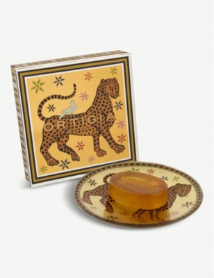 Shop Ortigia Sicilia Ambra Nera Glass Plate And Soap