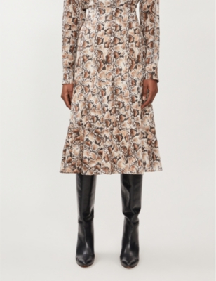 【Altuzarra】 Clementine snake-printシルクスカート Altuzarra - Clementine snake-print silk skirt Altuzarra