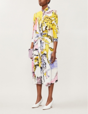 horse print midi dress
