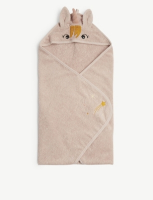 LIEWOOD Hooded unicorn cotton towel Selfridges