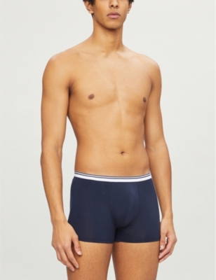 Shop Zimmerli Men's Vy Pure Comfort Classic-fit Stretch-cotton Trunks In Navy