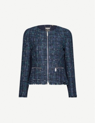 TED BAKER - Bouclé-print cotton-blend jacket | Selfridges.com