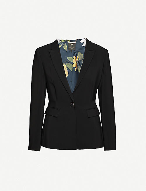 TED BAKER: Raee single-breasted stretch-crepe blazer