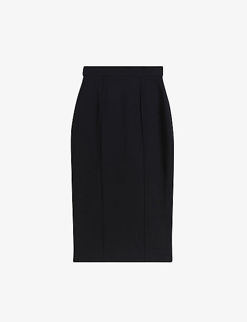 TED BAKER: Raees high-waisted stretch-crepe midi skirt