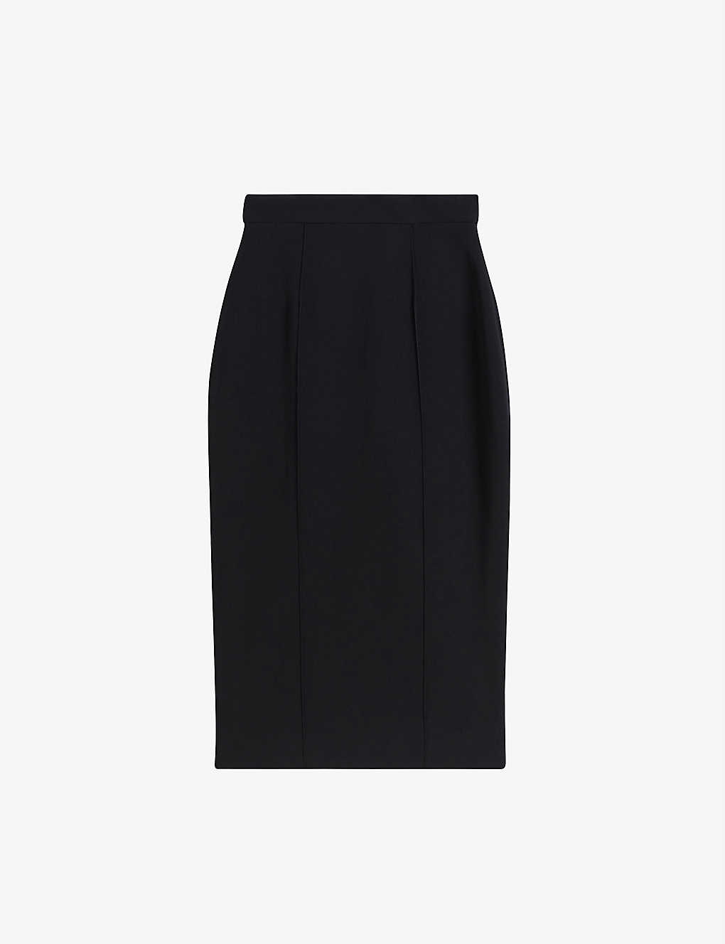 Ted Baker Womens Black Raees High-waisted Stretch-crepe Midi Skirt