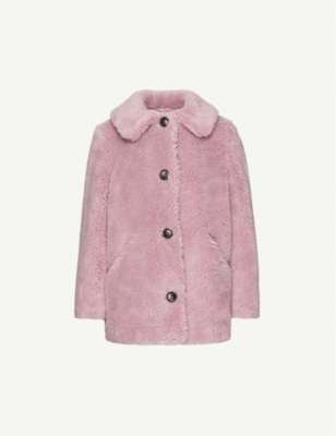 pink teddy coat topshop