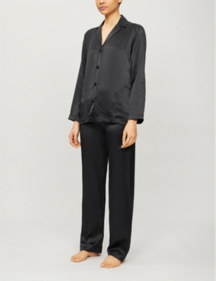 La Perla Silk Essence Silk-satin Pyjama Set In Black