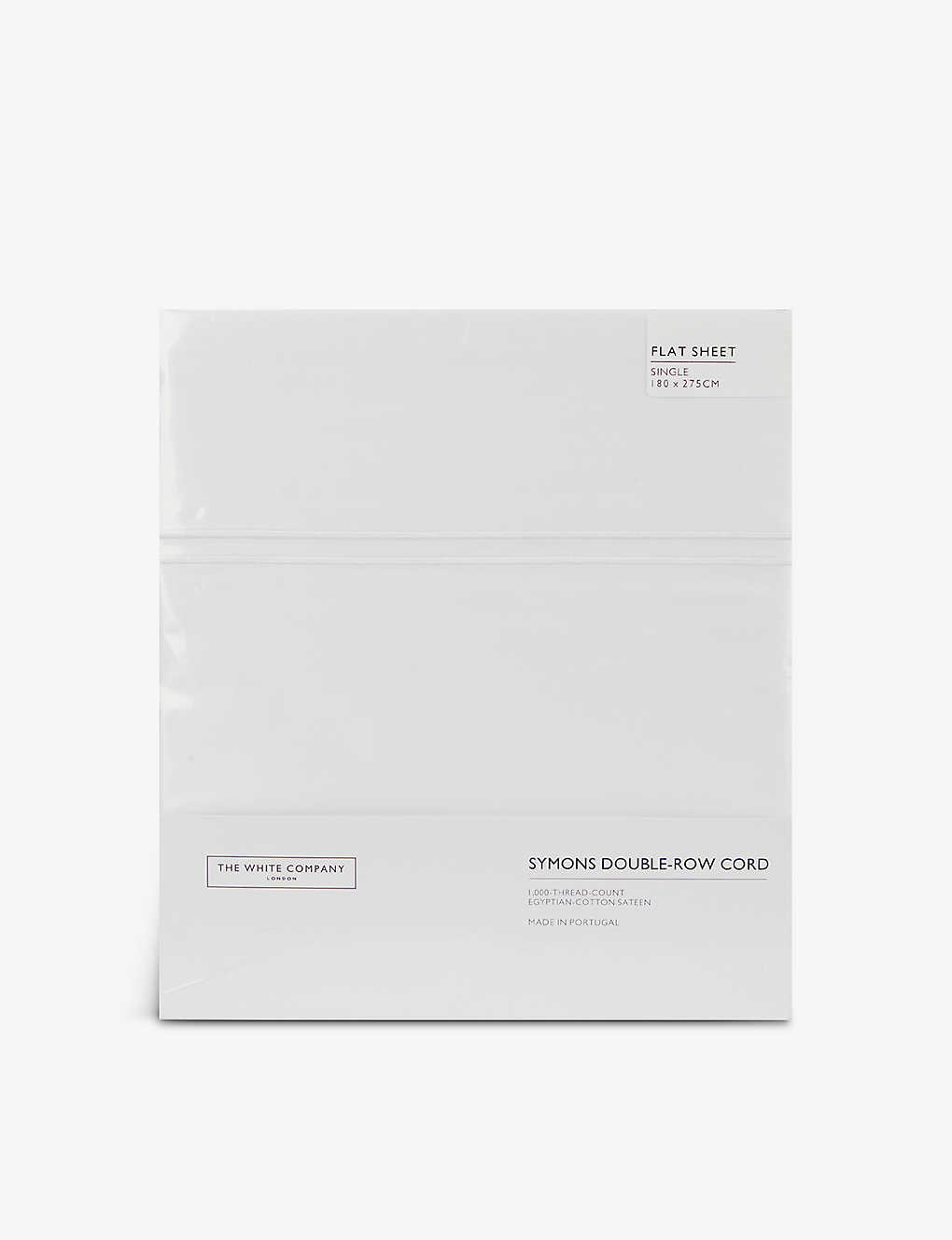 The White Company White Symons Egyptian-cotton Single Flat Sheet 180x275cm Single