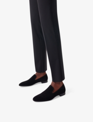 Christian Louboutin Men Dandelion Suede Loafers In Animal Print