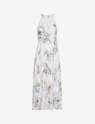 TED BAKER - Daniiey Woodland-print chiffon maxi dress | Selfridges.com