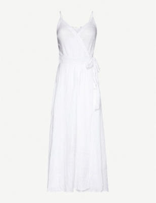 cotton wrap maxi dress